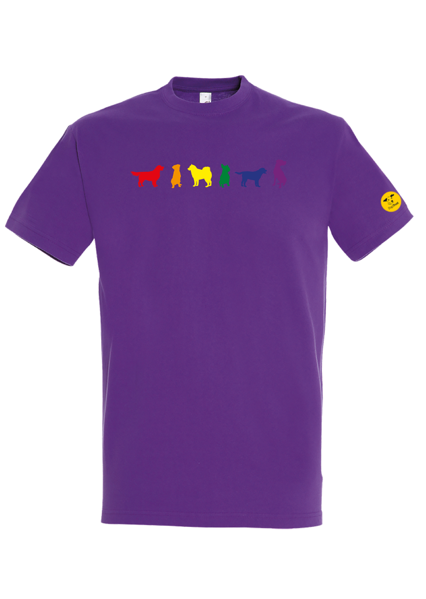 Unisex 'Rainbow Dogs' T-Shirt - Six Dog Rainbow Print Design