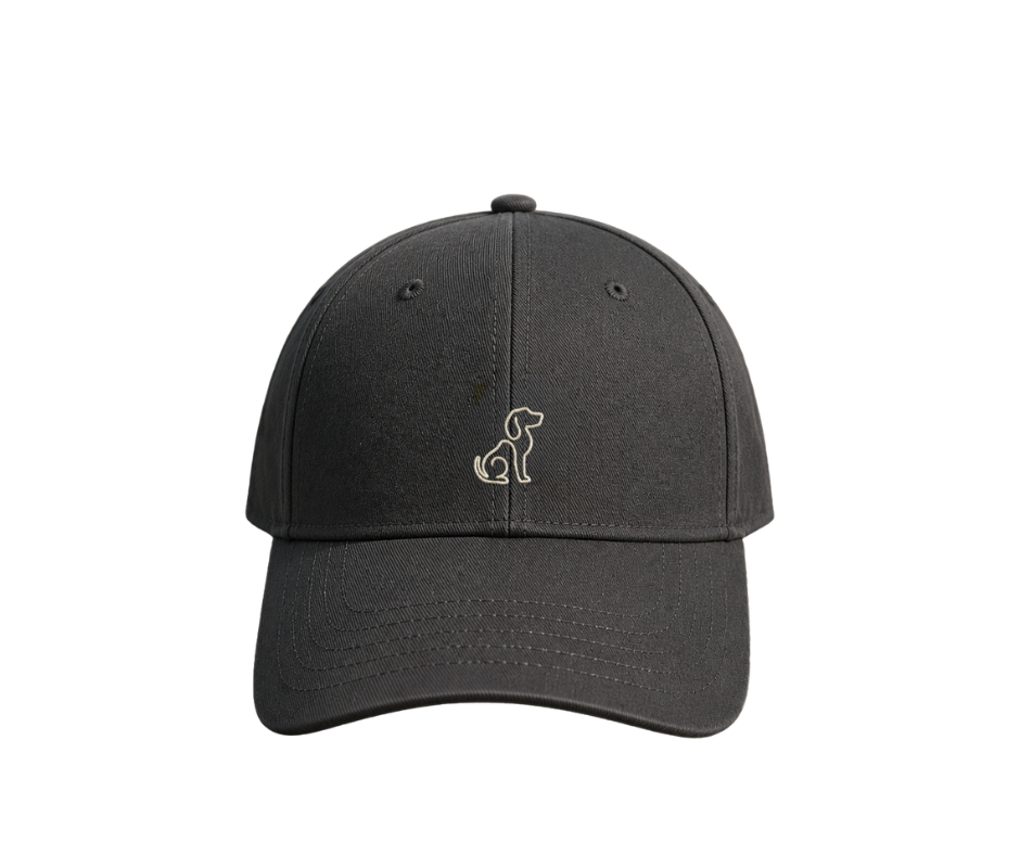 Unisex Dog Lovers Peaked Baseball Cap - Embroidered Dog Outline