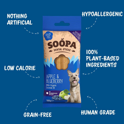 Apple & Blueberry Dental Sticks - Dog Treats