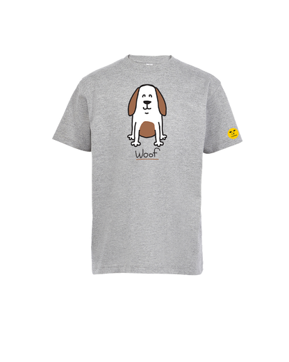 Kids 'Brown Dog' T-Shirt - Cute Printed Dog Design with 'Woof' Slogan