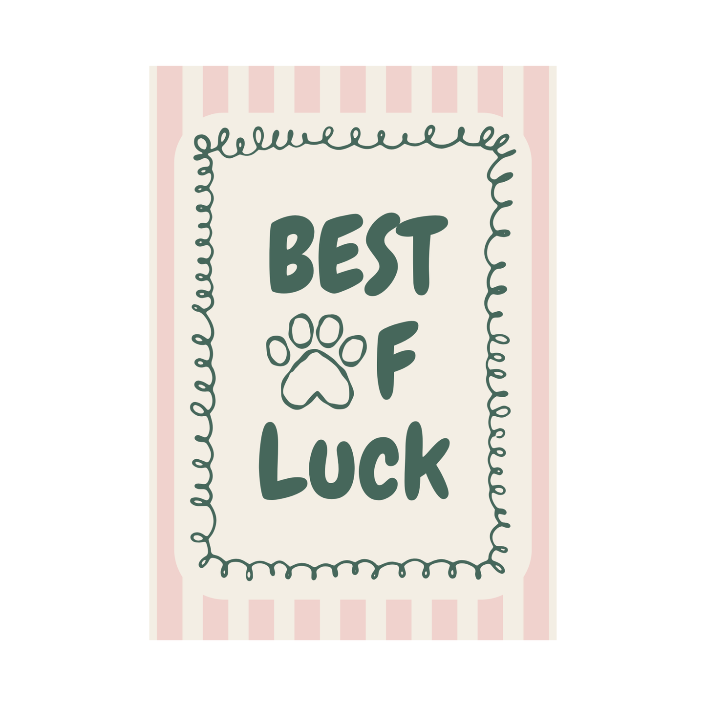 Good Luck Dog Cards Pack of 4 Adorable Dog Illustrations