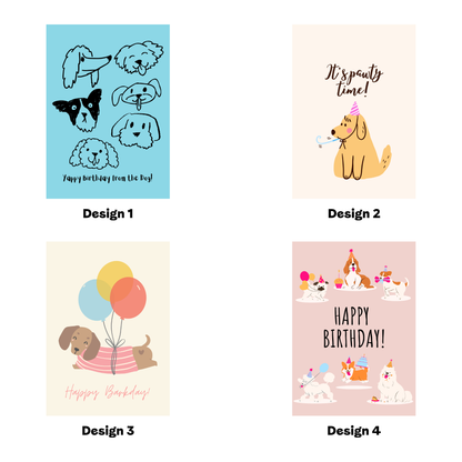 Birthday Cards Pack of 4 Designs for Dog Lovers