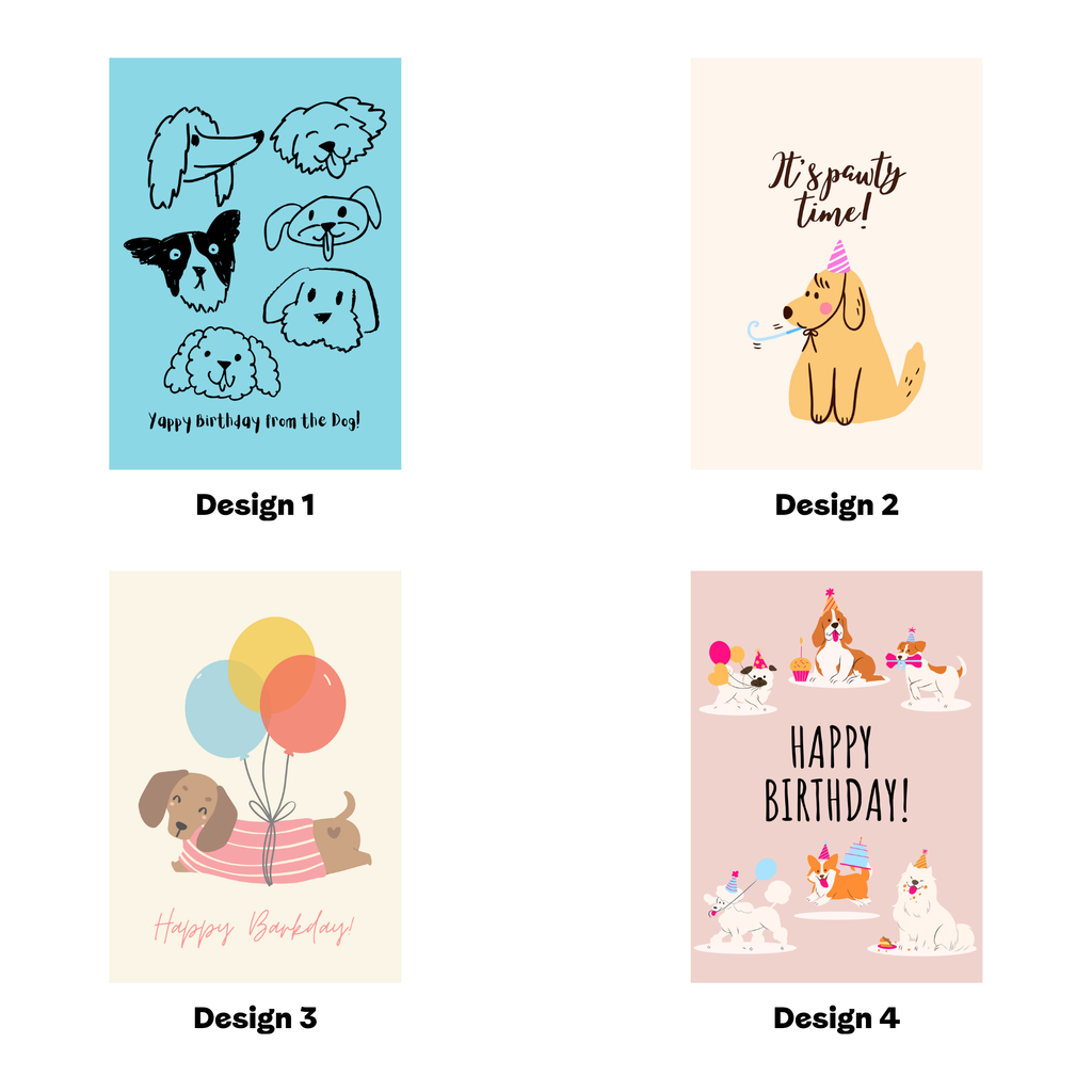 Birthday Cards Pack of 4 Designs for Dog Lovers