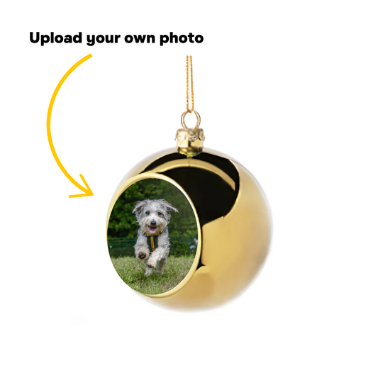 Christmas Bauble Decoration - Gold - Personalised