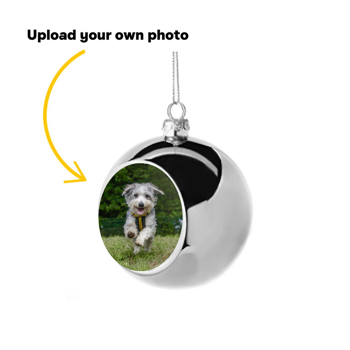 Christmas Bauble Decoration - Silver - Personalised