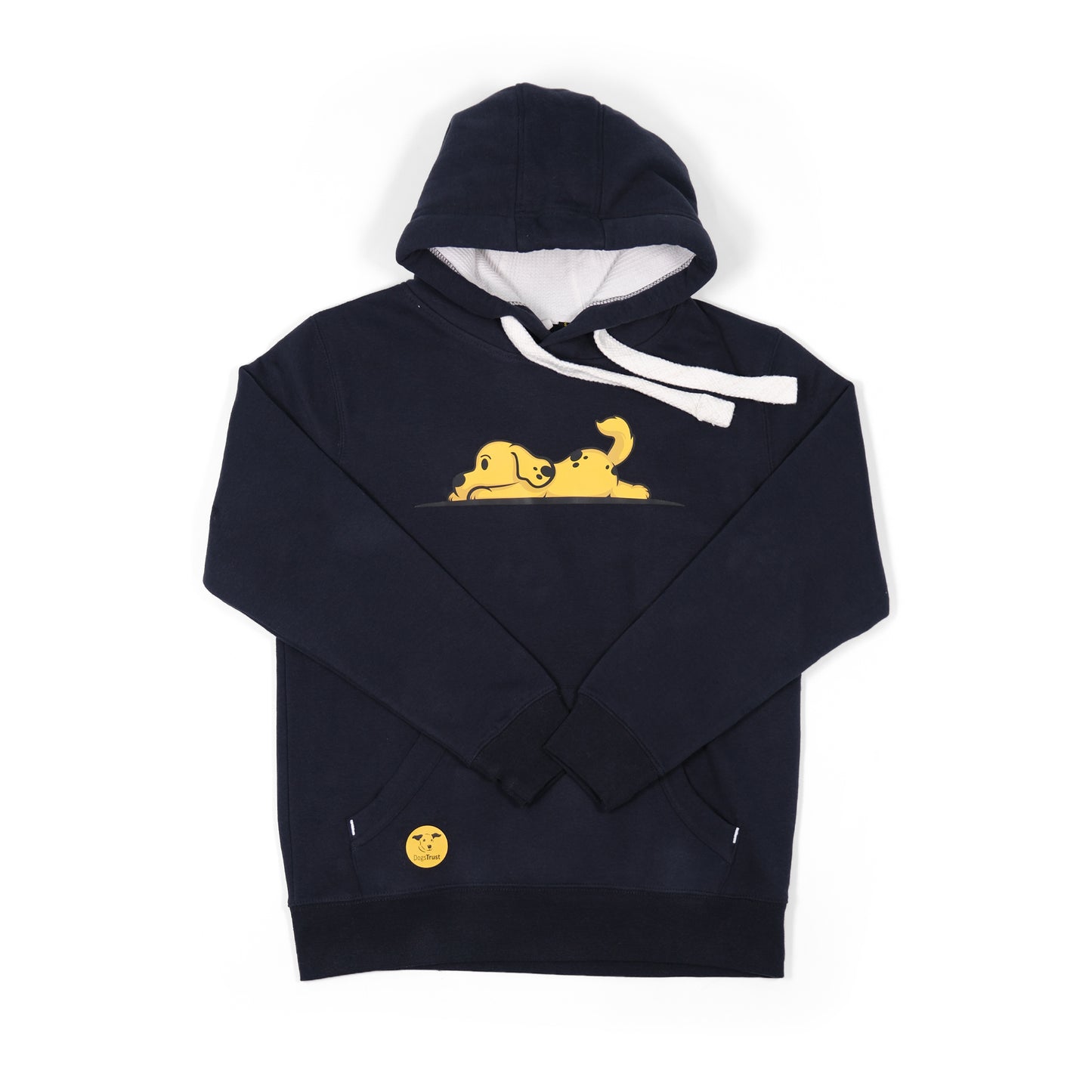 Unisex 'Lazy Dog' Hoodie - Yellow Coloured Dog Print Design
