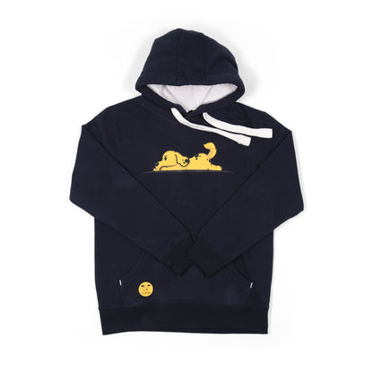 Unisex 'Lazy Dog' Hoodie - Yellow Coloured Dog Print Design