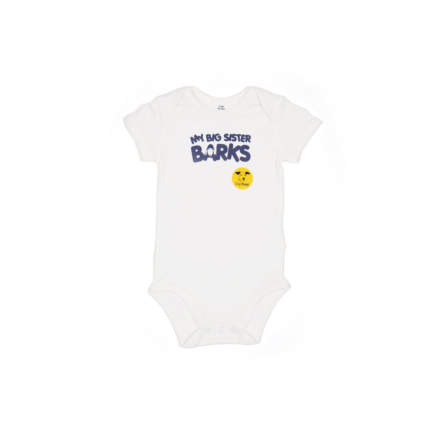 'My Big Sister Barks' Baby Gro - Cute Dog Face Design