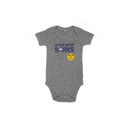 'My Big Sister Barks' Baby Gro - Cute Dog Face Design