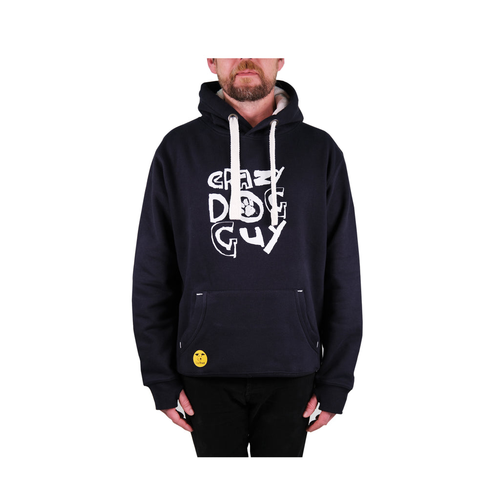 Men's 'Crazy Dog Guy' Hoodie - Printed Slogan with Paw Design