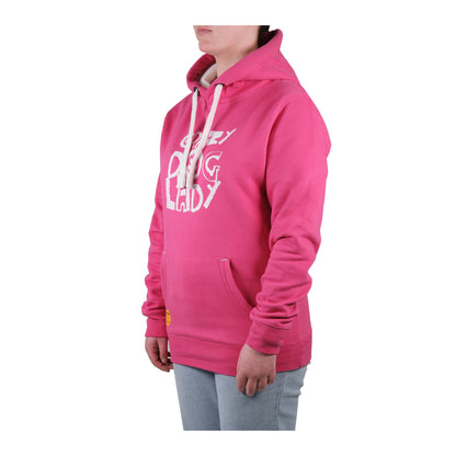 Women's 'Crazy Dog Lady' Hoodie - Printed Slogan with Paw Design