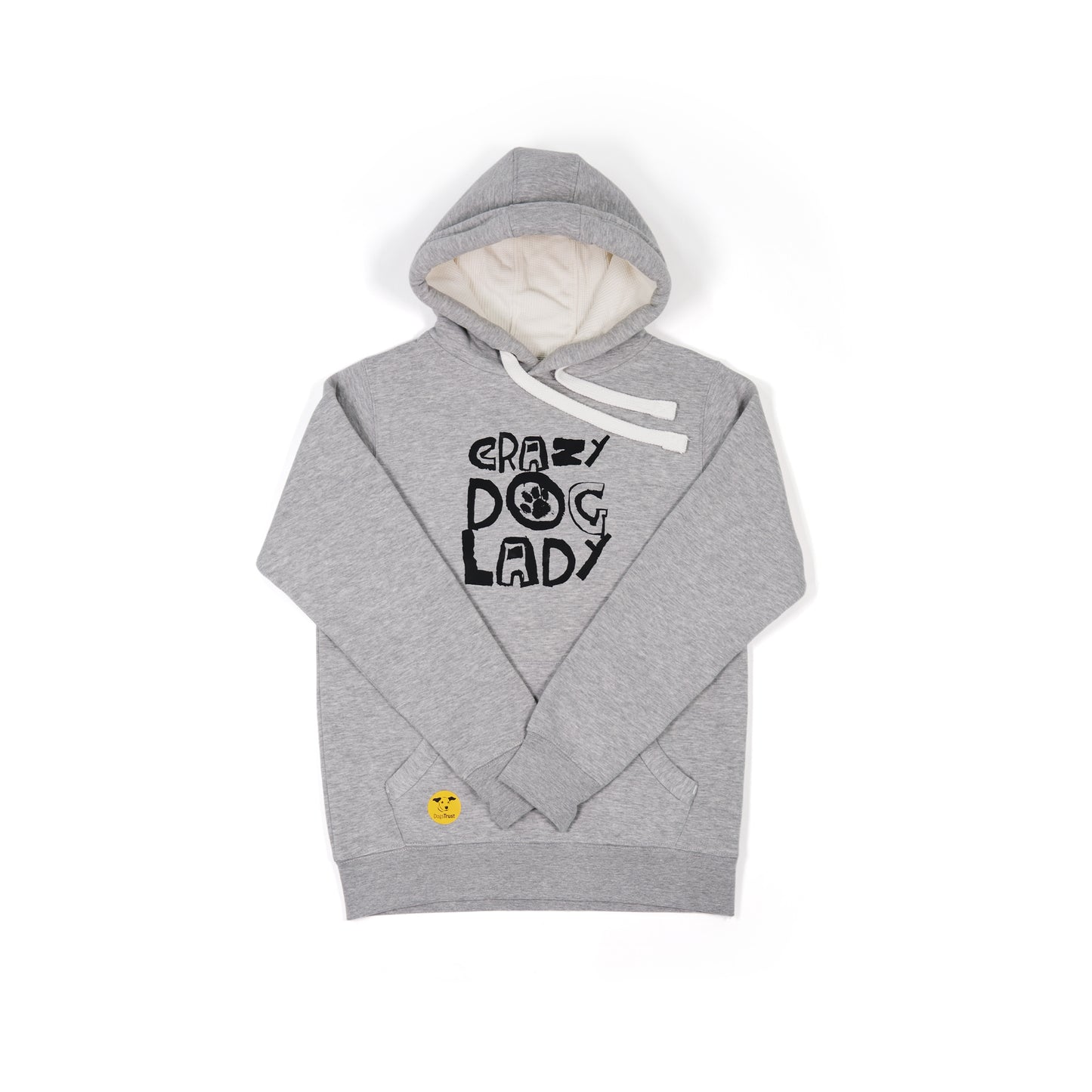 Women's 'Crazy Dog Lady' Hoodie - Printed Slogan with Paw Design