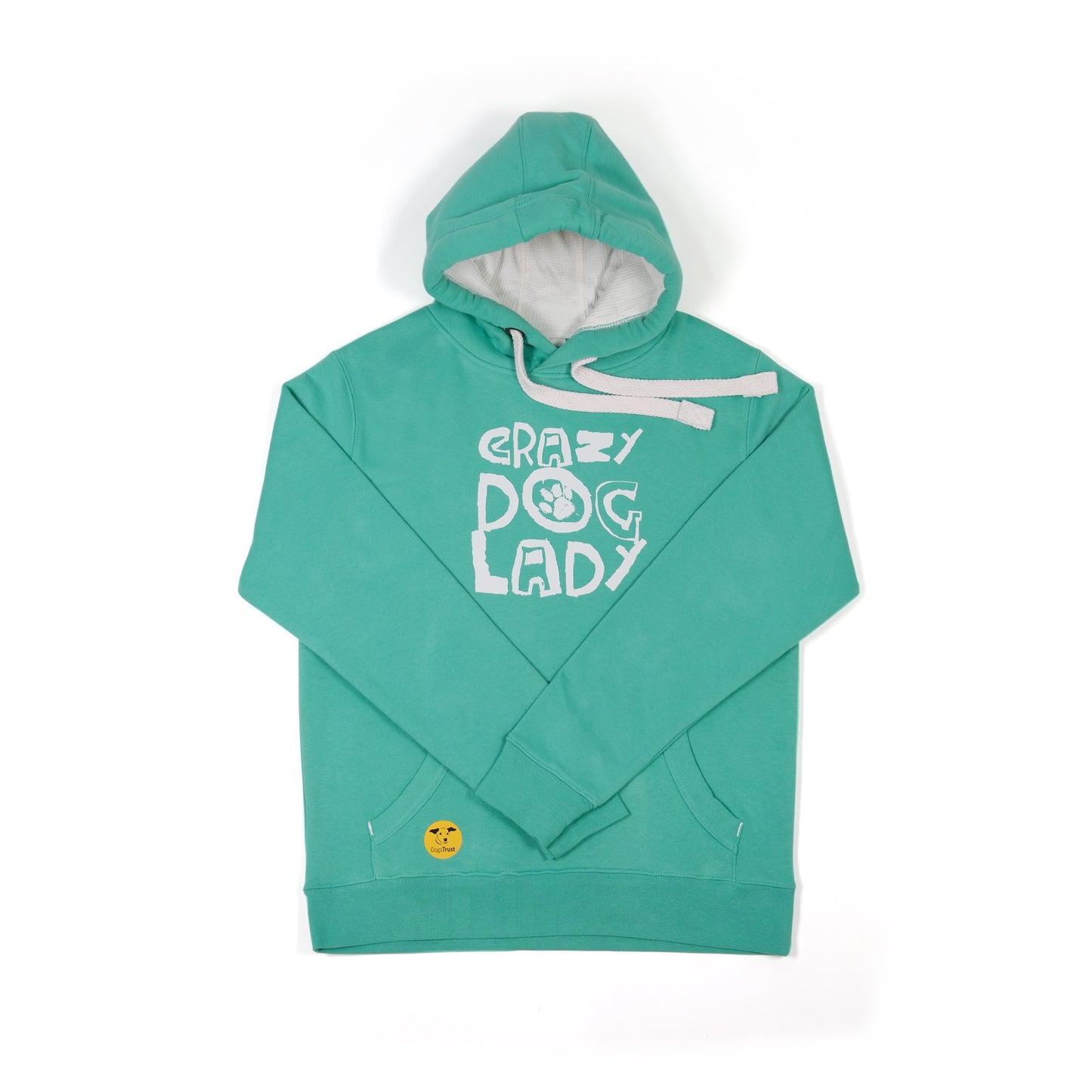 Women's 'Crazy Dog Lady' Hoodie - Printed Slogan with Paw Design