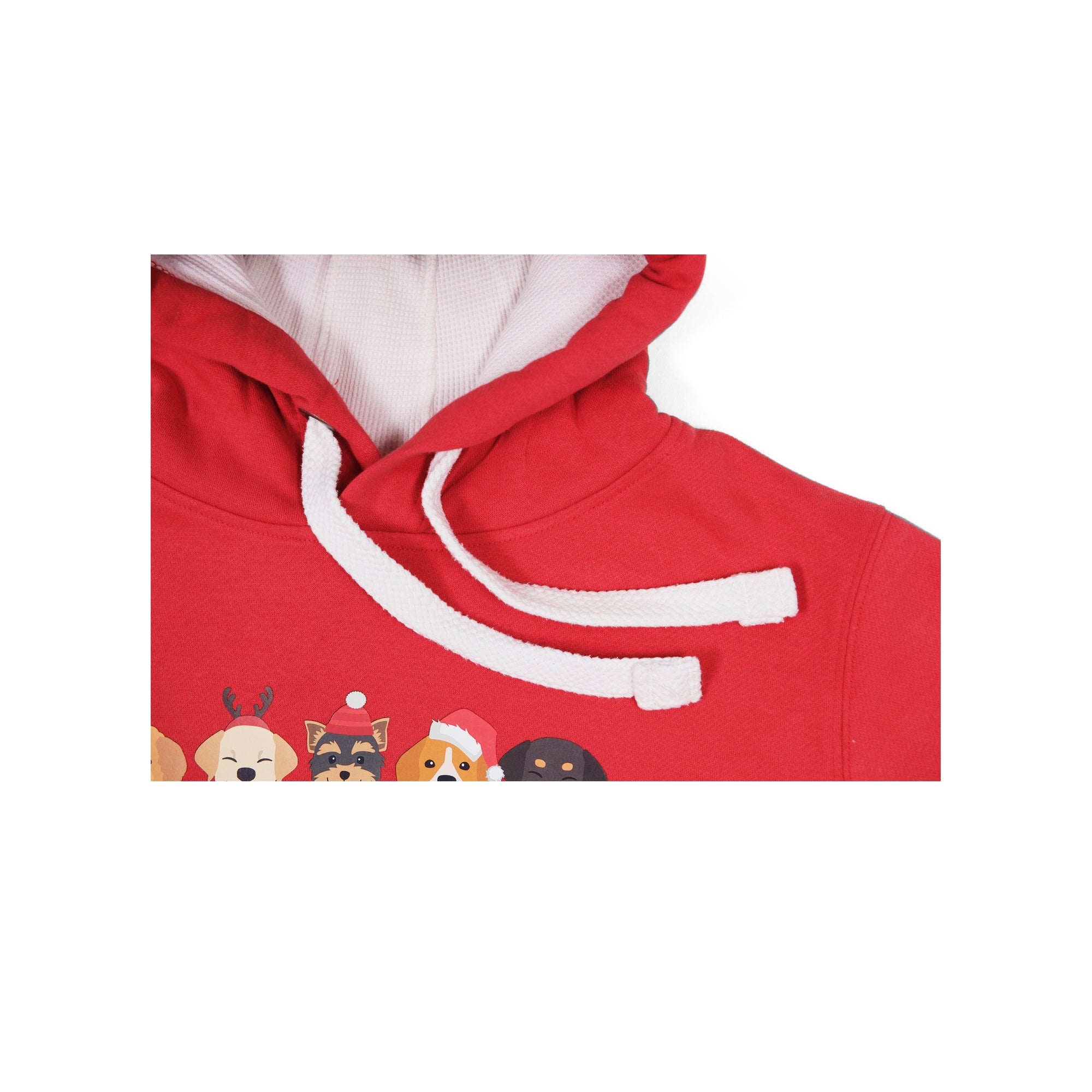 Unisex 'Happy Pawlidays' Hoodie - Dogs in Santa Hats Print Design
