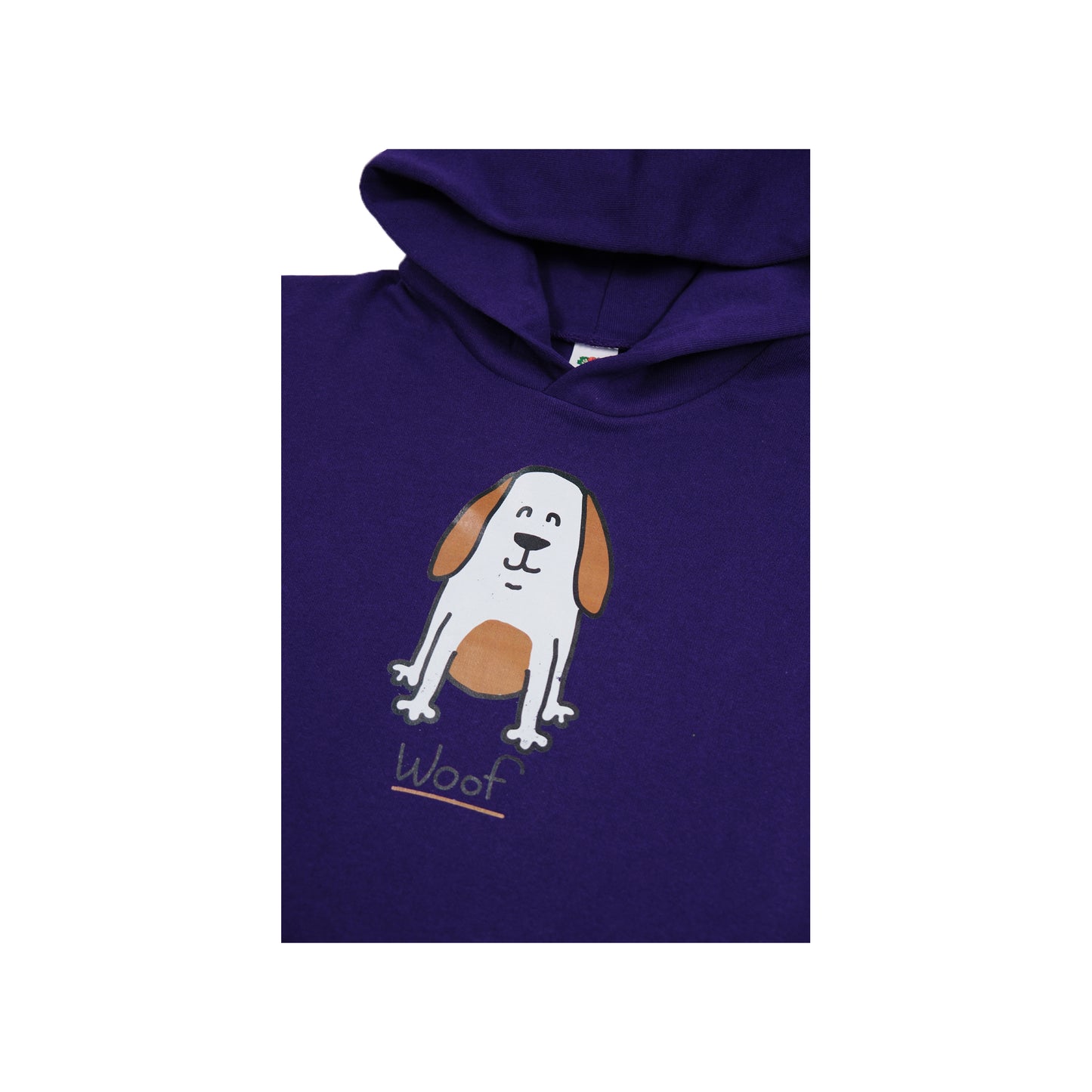 Kids 'Brown Dog' Hoodie - Cute Printed Dog Design with 'Woof' Slogan