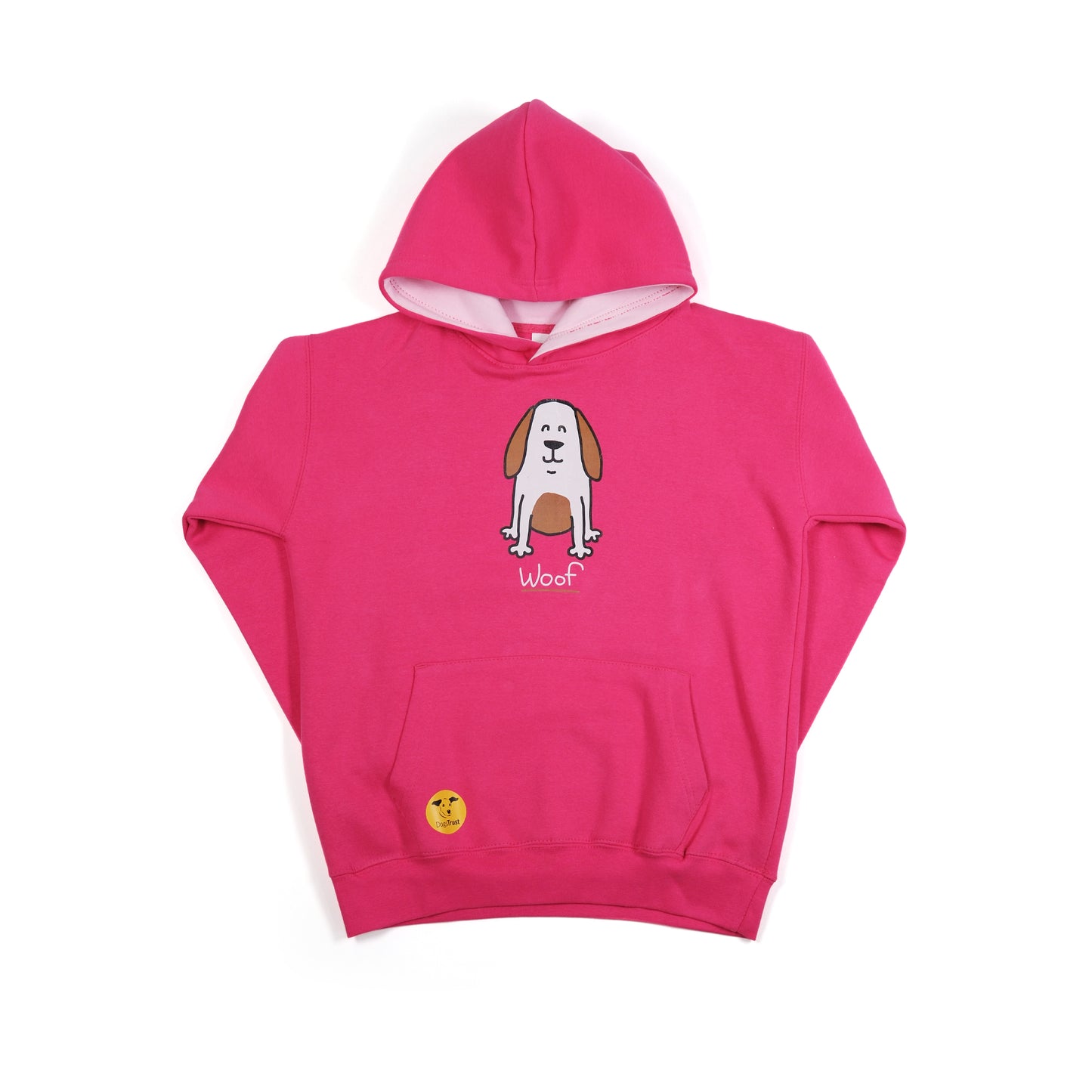 Kids 'Brown Dog' Hoodie - Cute Printed Dog Design with 'Woof' Slogan