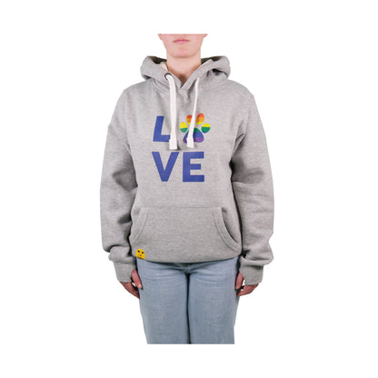 Unisex 'LOVE' Hoodie - Rainbow Dog Paw Print Design