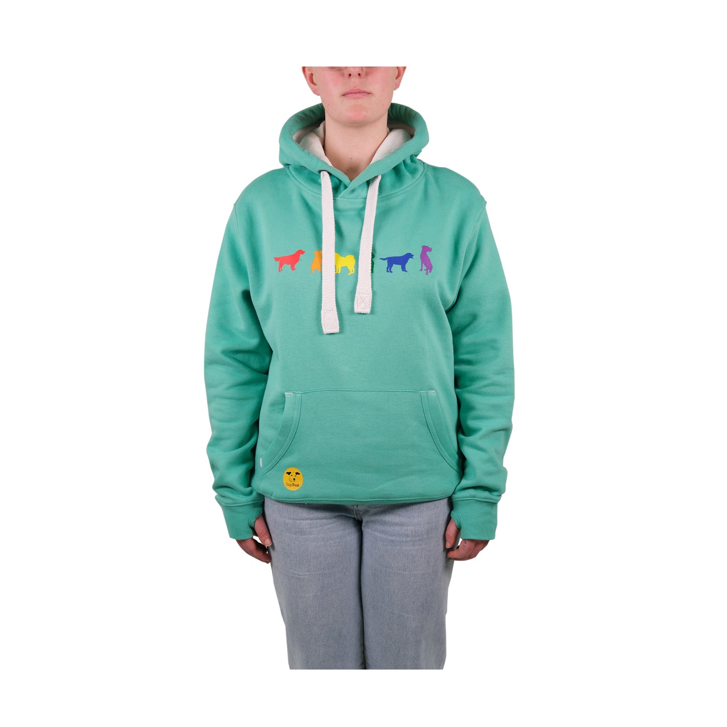 Unisex 'Rainbow Dogs' Hoodie - Six Dog Rainbow Print Design