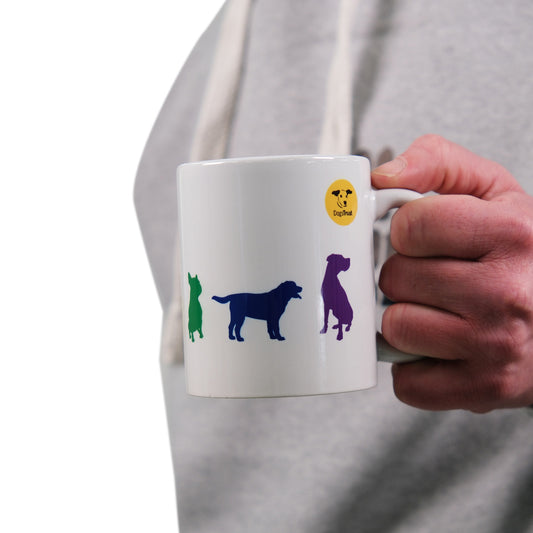 Rainbow Dogs' Mug - Six Dog Rainbow Print Design