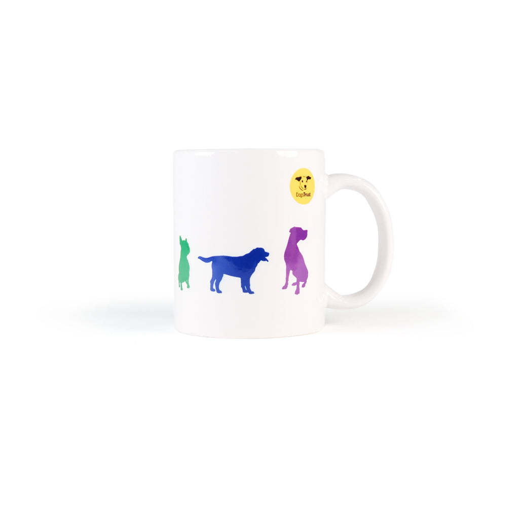 Rainbow Dogs' Mug - Six Dog Rainbow Print Design