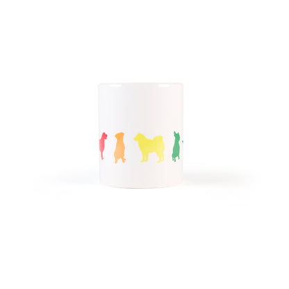 Rainbow Dogs' Mug - Six Dog Rainbow Print Design