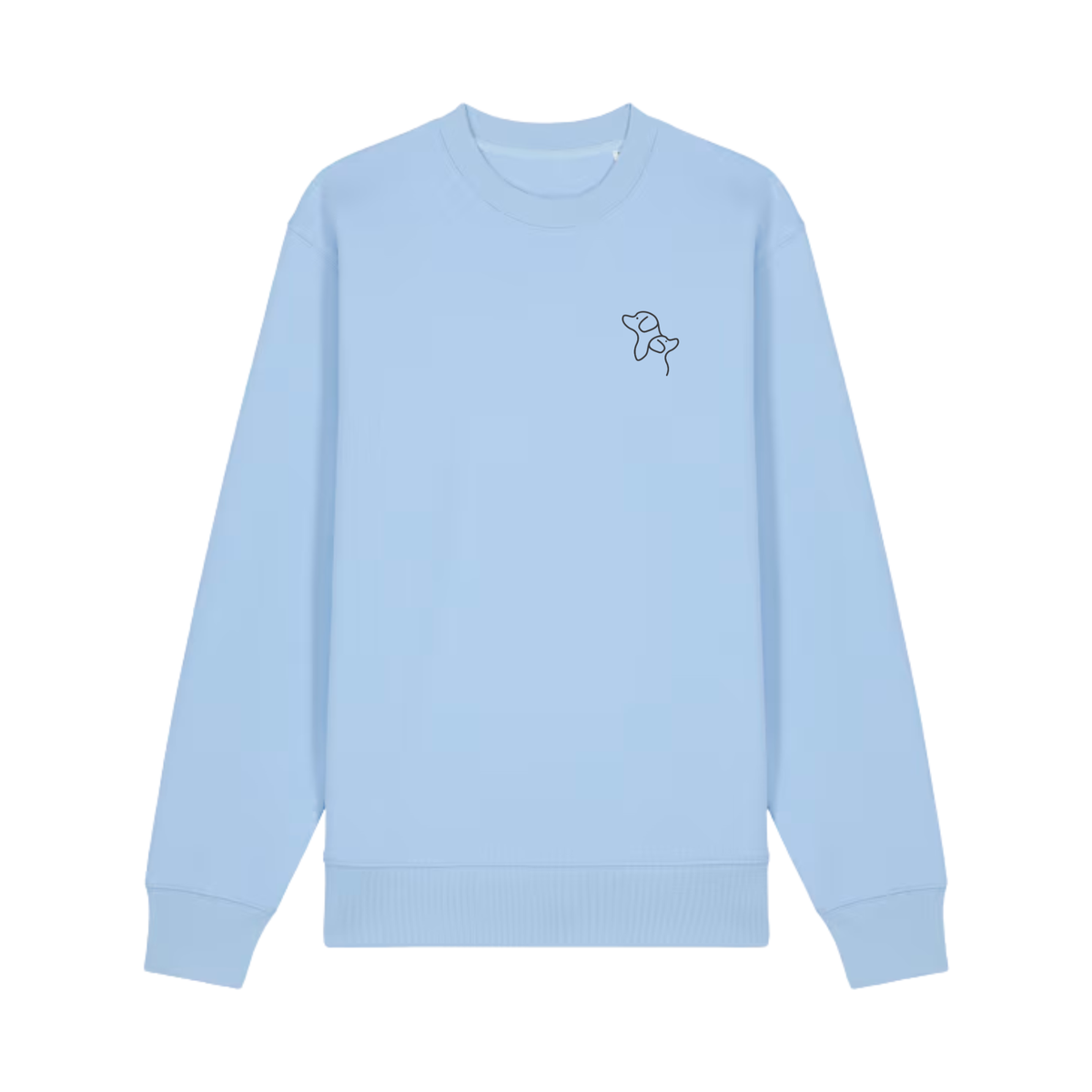 Unisex Dog Lover Crewneck Sweater – Embroidered Dog Duo Design