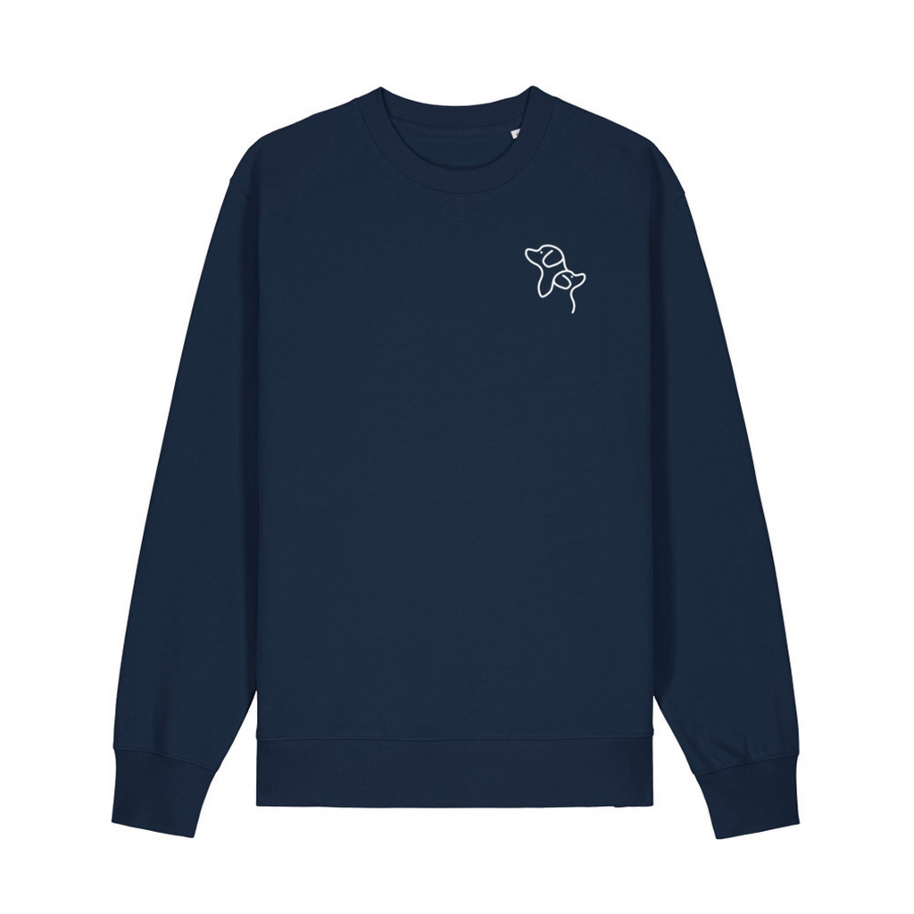 Unisex Dog Lover Crewneck Sweater – Embroidered Dog Duo Design