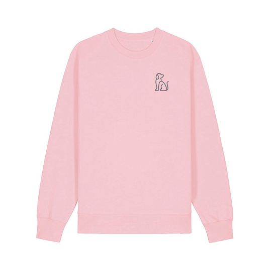 Unisex Crewneck Sweater - Minimalist Dog Design - Embroidered Design
