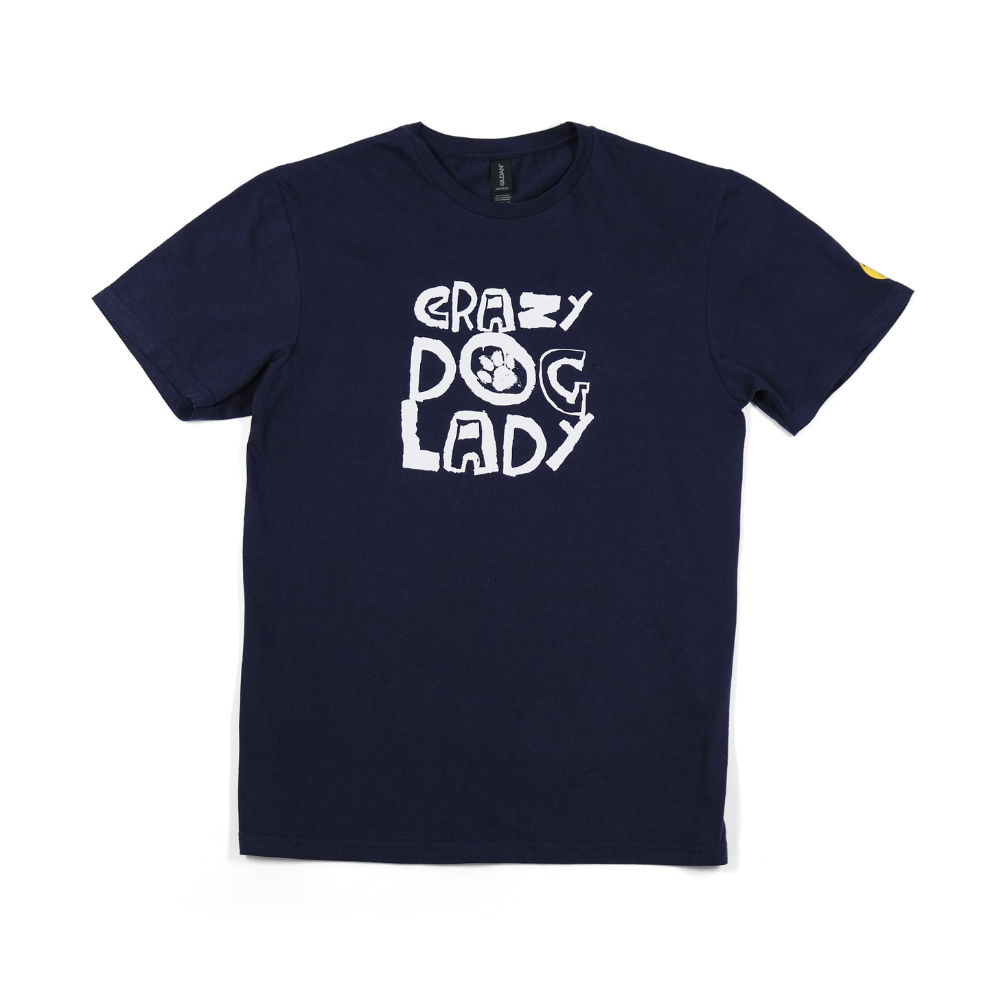 Women's 'Crazy Dog Lady' T-Shirt - Printed Slogan With Paw Design