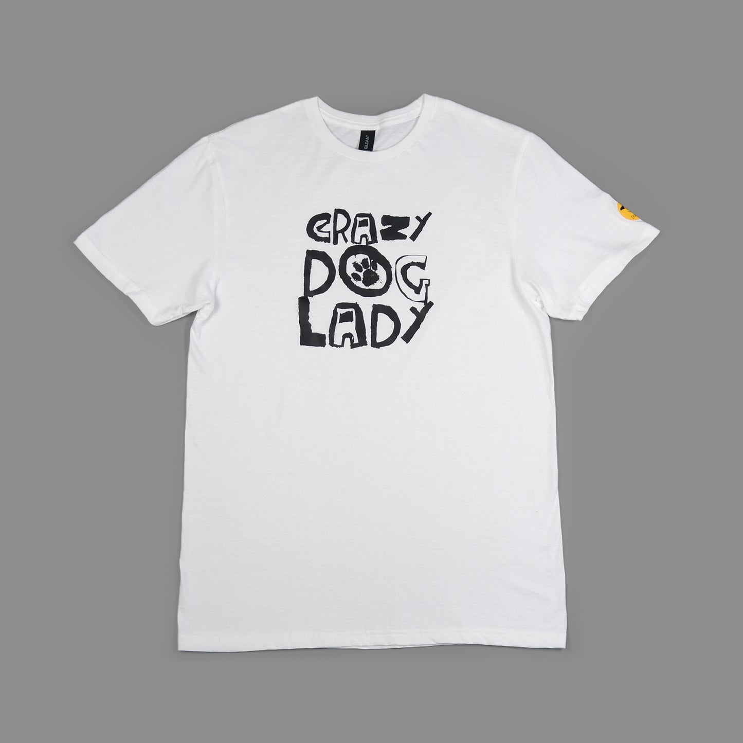 Women's 'Crazy Dog Lady' T-Shirt - Printed Slogan With Paw Design