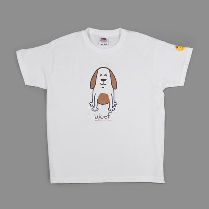 Kids 'Brown Dog' T-Shirt - Cute Printed Dog Design with 'Woof' Slogan