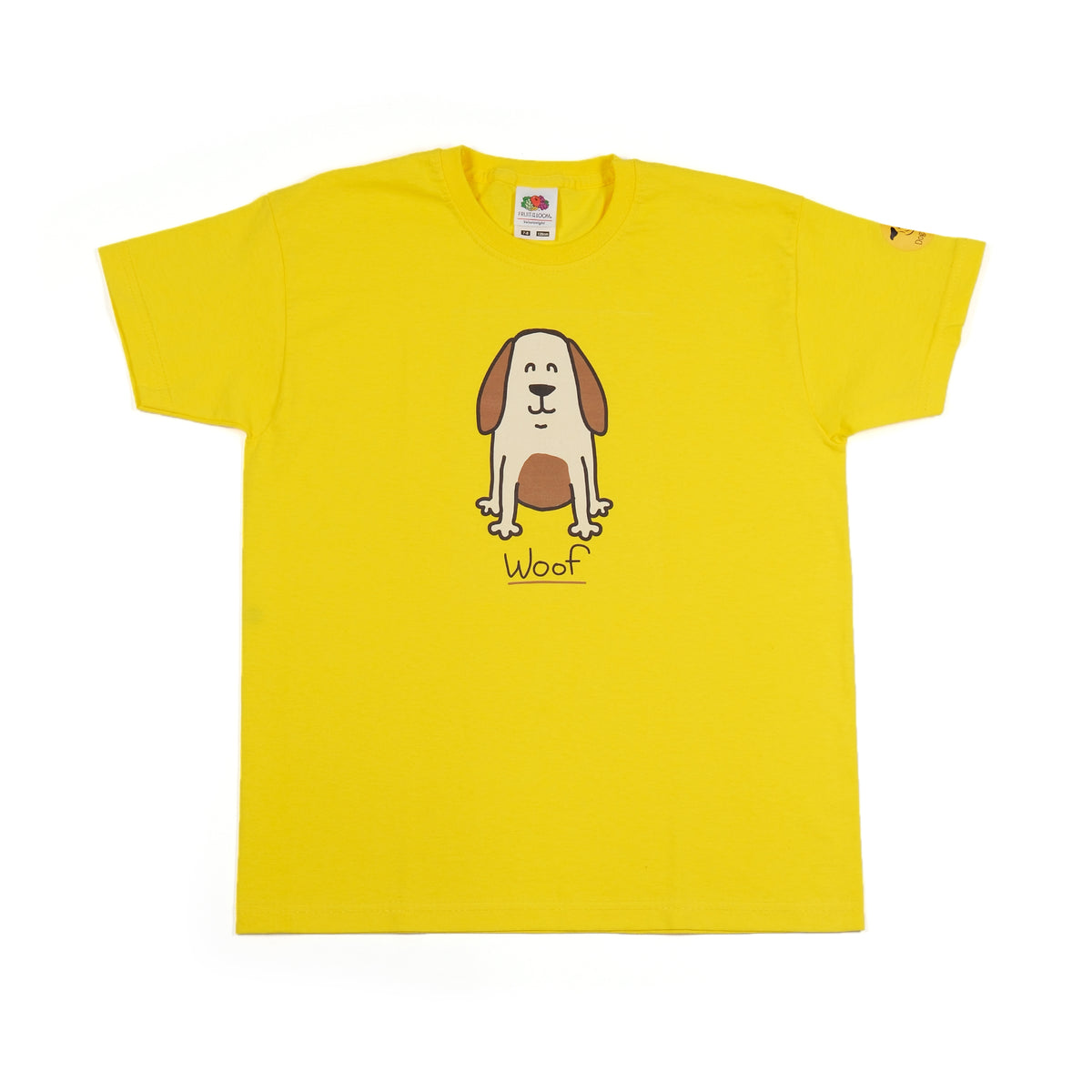 Kids 'Brown Dog' T-Shirt - Cute Printed Dog Design with 'Woof' Slogan