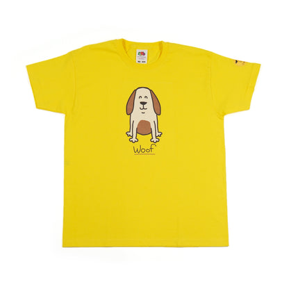 Kids 'Brown Dog' T-Shirt - Cute Printed Dog Design with 'Woof' Slogan