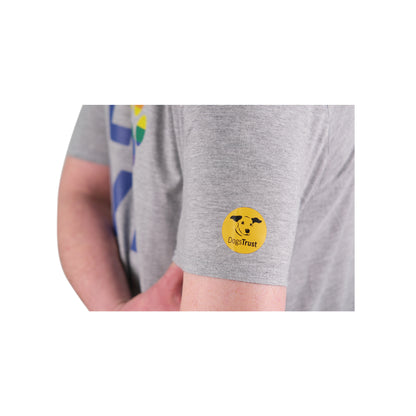 Unisex 'LOVE' T-Shirt - Rainbow Dog Paw Print Design