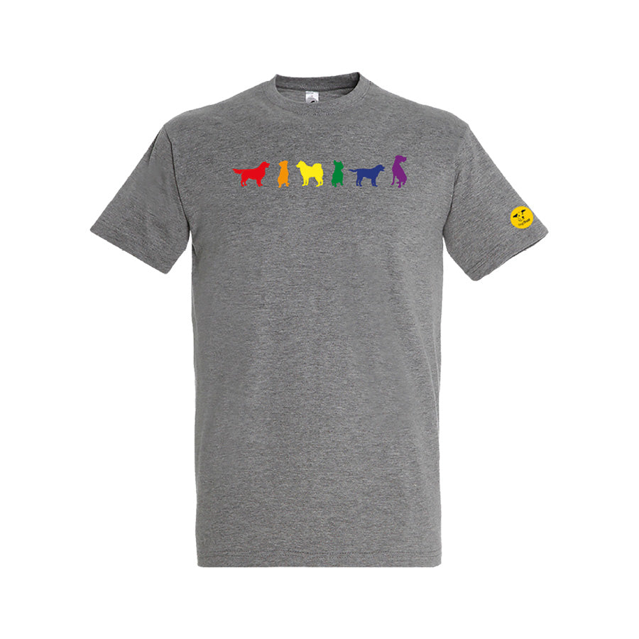 Unisex 'Rainbow Dogs' T-Shirt - Six Dog Rainbow Print Design