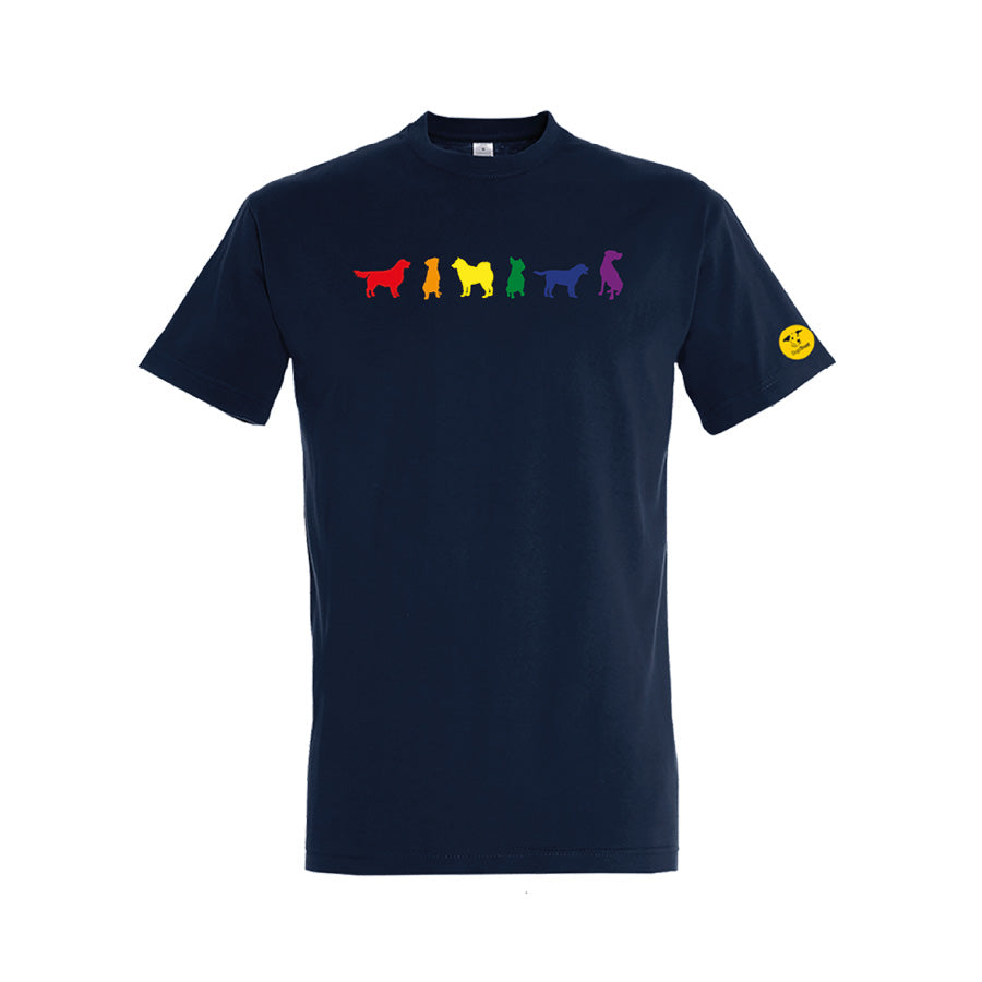 Unisex 'Rainbow Dogs' T-Shirt - Six Dog Rainbow Print Design