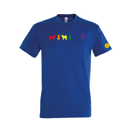 Unisex 'Rainbow Dogs' T-Shirt - Six Dog Rainbow Print Design
